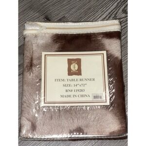 HiEnd Accents Cow Print Western Decor Table Runner 14" X 72" NEW